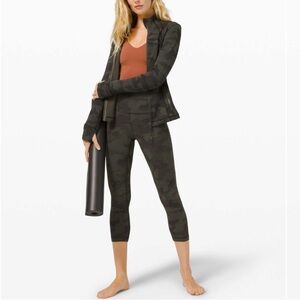 Lululemon Define Jacket Heritage 365 Camo Dark Olive Multi Size 6 Zip Up